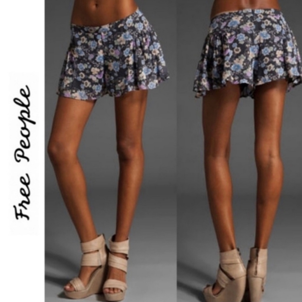 Free People floral chiffon shorts size 2 - Picture 2 of 13